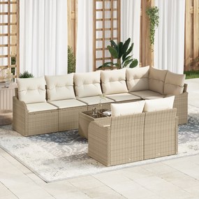 Conjunto de Sofá de Jardim 9 Peças vidaXL com Almofadas Rattan Poly Be