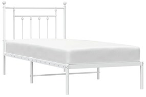 Estrutura de cama com cabeceira 90x200 cm metal branco