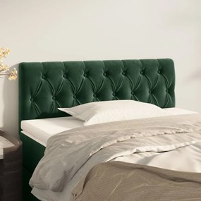 Cabeceira de cama veludo 100x7x78/88 cm verde-escuro