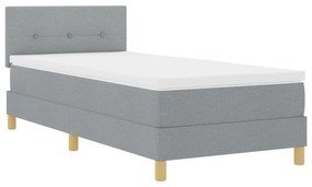Cama Box Spring com Colchão Cinza Claro 90x200 cm Tecido
