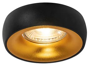 Foco embutido design preto com interior dourado - Mooning