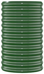 Canteiro elevado jardim 114x40x68 cm aço revestido a pó verde