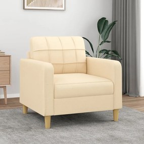 vidaXL Poltrona 60 cm tecido cor creme