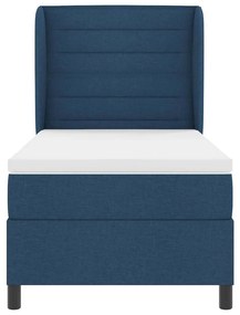 Cama Box Azul com Colchão 100x200 cm em Tecido