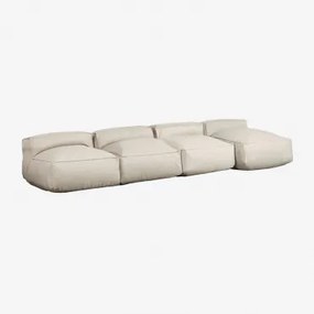 Sofá Modular Chaise Longue De 4 Peças Dojans Beige Semoline - Sklum