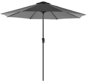 Guarda-sol de jardim SONGMICS de 290 cm, FPS 50+, proteção solar, inclinação de 30° em 2 direções, manivela para abertura e fechamento, para jardins externos, piscina, varanda e pátio, base não incluída, cinza GPU30GYV1