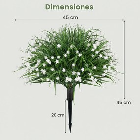 Conjunto de 2 Topiários de Erva-Cebola com Camélias (VASOS NÃO INCLUIDOS), 45 x 70 cm, Resistentes à Luz Solar, Verde