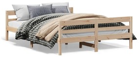 vidaXL Cama sem colchão 140x200 cm madeira de pinho maciça