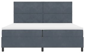Cama Box Spring com Colchão VidaXL Cinza Escuro 200x200 cm Veludo