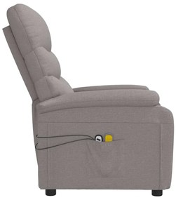 Poltrona de massagens elétrica reclinável tecido cinza-acast.