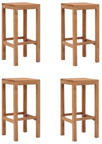 vidaXL Bancos de bar 4 pcs madeira de teca maciça