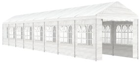 Gazebo com telhado 17,84x2,28x2,69 m polietileno branco