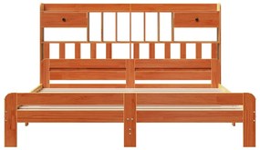 Cama com estante sem colchão 200x200 cm pinho maciço
