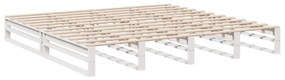 Cama com estante sem colchão 180x200 cm pinho maciço branco