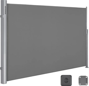 Toldo lateral 180 x 350 cm extensível cinzento