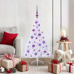 vidaXL Árvore de Natal Artificial com 150 LEDs Branco 120 cm PVC e Aço