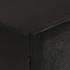 Aparador 55x30x77 cm madeira de mangueira maciça e ferro preto