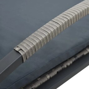 Espreguiçadeiras com mesa vime PE antracite
