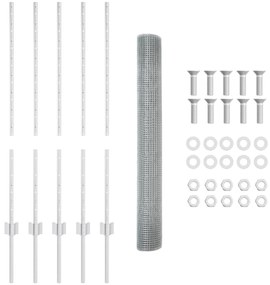 Conjunto de Cerca para Jardim Conjunto de 2 Aço Galvanizado