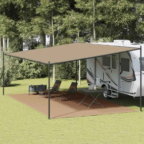 Tapete de campismo para tenda 400x700 cm PEAD cinza-acastanhado