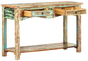 Mesa consola 120x40x75 cm madeira recuperada maciça
