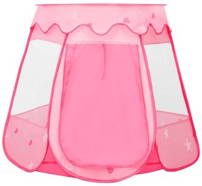 Tenda de brincar infantil com 250 bolas 102x102x82 cm rosa