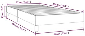 Estrutura de cama 90x200 cm couro artificial castanho