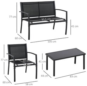 Conjunto de Móveis de Jardim Conjunto de 4 Peças Móveis de Exterior co