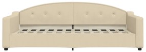 Sofá-cama 90x200 cm tecido cor creme