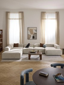 Sofá de canto comprido modular em bombazina Lennon