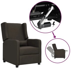 vidaXL Poltrona elevatória tecido cinzento-acastanhado