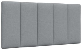 Estrutura de cama sem colchão 100x200 cm tecido cinzento-claro