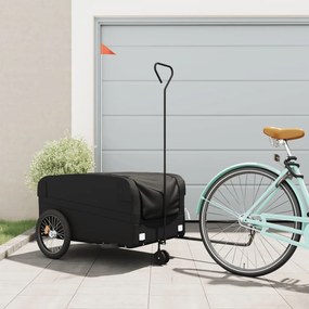 vidaXL Reboque para bicicleta 45 kg ferro preto