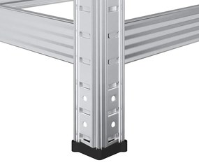 Prateleira para pneus de 2 camadas prateada 110x40x180 cm aço