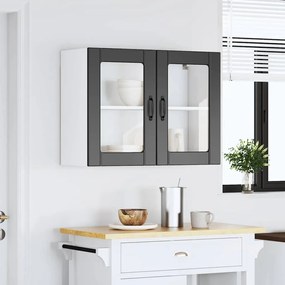 Armário de parede de cozinha porta vidro Lucca preto