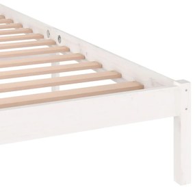 Estrutura de cama 140x200 cm pinho maciço branco