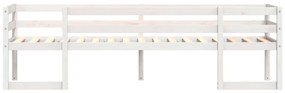 Estrutura de cama infantil 80x200 cm pinho maciço branco