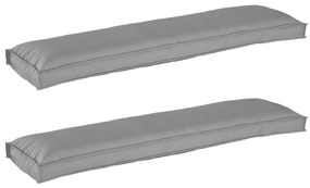 vidaXL Cushions para Palete para Banco 2 pcs Cinzento 150x40x8 cm Tecido Oxford