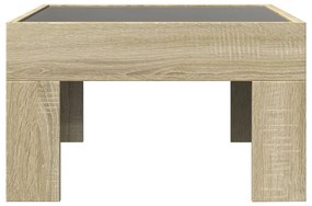Mesa de centro luzes LED Infinity 50x50x30 cm carvalho sonoma