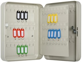 Armário de chaves com etiquetas de alta segurança de 93 ganchos 30x24x7.5 cm Bege