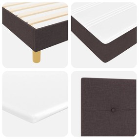 Cama Box Spring com Colchão Castanho 140x200 cm Tecido