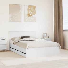 vidaXL Estrutura da Cama Branco 140 x 190 cm Madeira de Engenharia