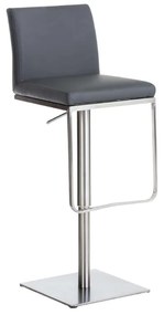 Banco de bar Panama em couro sintético 42 x 86-109 x 44 cm Cinzento