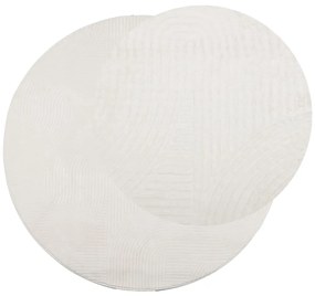 Tapete de pelo curto IZA visual escandinavo Ø 100 cm cor creme