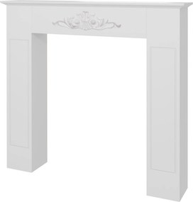 Moldura decorativa 101 x 19 x 100 cm para lareira elétrica (NÃO INCLUIDA), em madeira branca