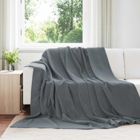vidaXL Cobertor Cinza Escuro 240 x 270 cm Lã