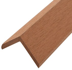 Perfis angulares p/ pavimento em WPC 5 pcs 170cm castanho claro