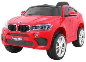 Carro elétrico para Crianças 12V BMW X6M Rodas de EVA, Assento de couro Vermelho