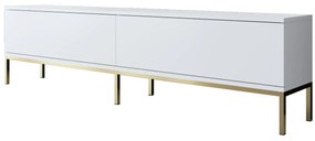 Conjunto de Mobiliário de Sala Lord – Branco/Dourado – Tv Stand: 180x4