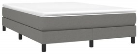 Estrutura de cama sem colchão 140x190 cm tecido cinzento-escuro